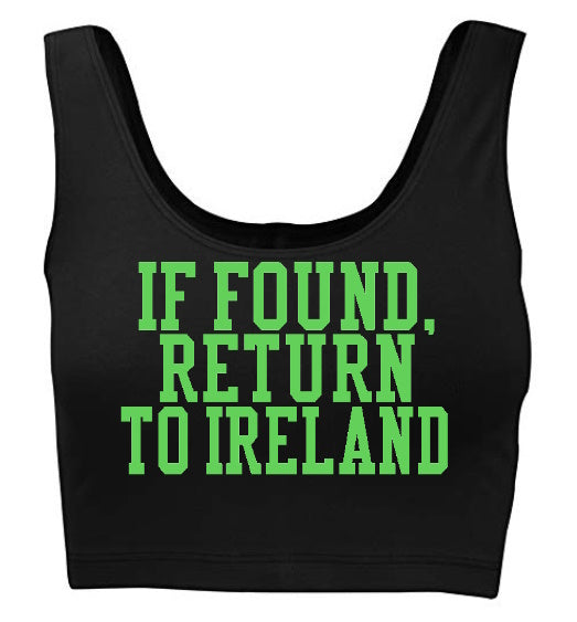 If Found, Return To Ireland Tank Crop Top (Available in 2 Colors)