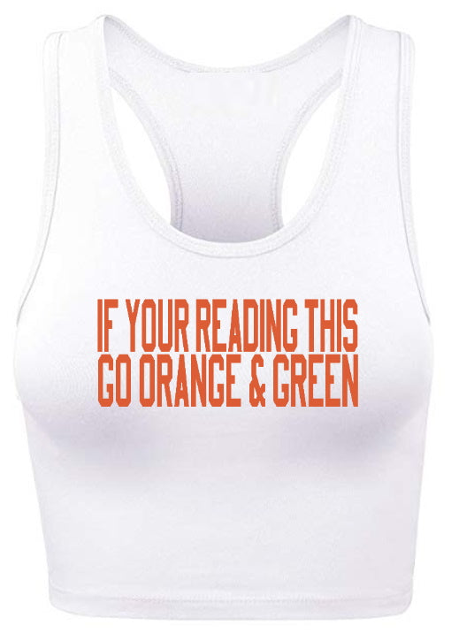 If Your Reading This Racerback Crop Top (Available in 2 Colors)