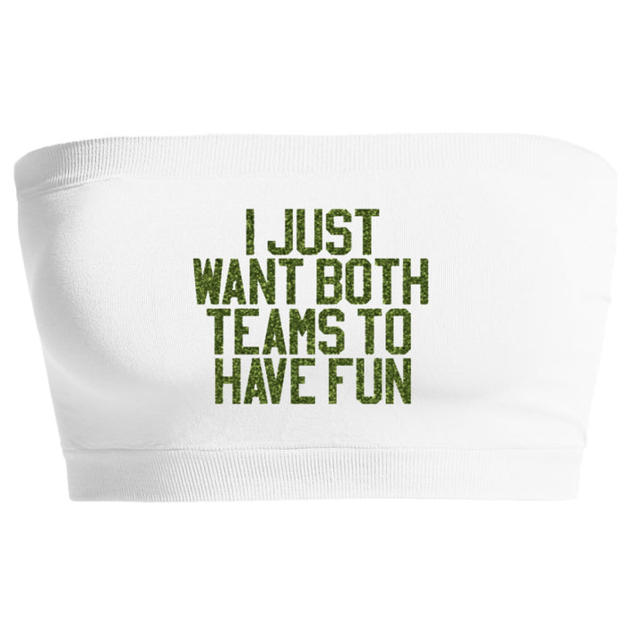 I Just Want Both Teams To Have Fun Glitter Seamless Bandeau (Available in 2 Colors)