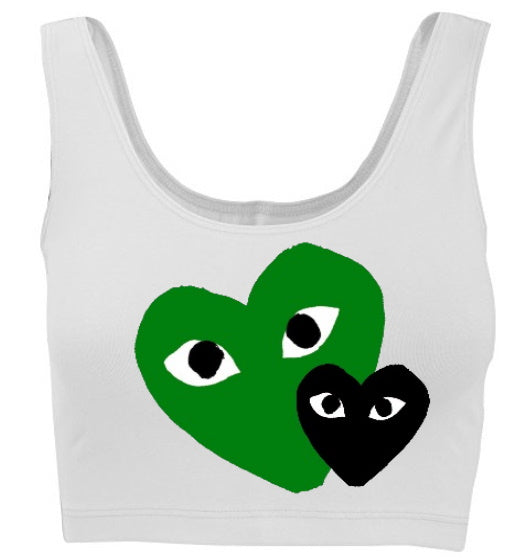 Game Day Hearts Tank Crop Top (Available in 2 Colors)