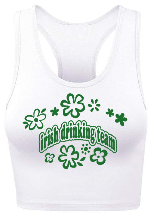 Irish Drinking Team Racerback Crop Top (Available in 3 Colors)
