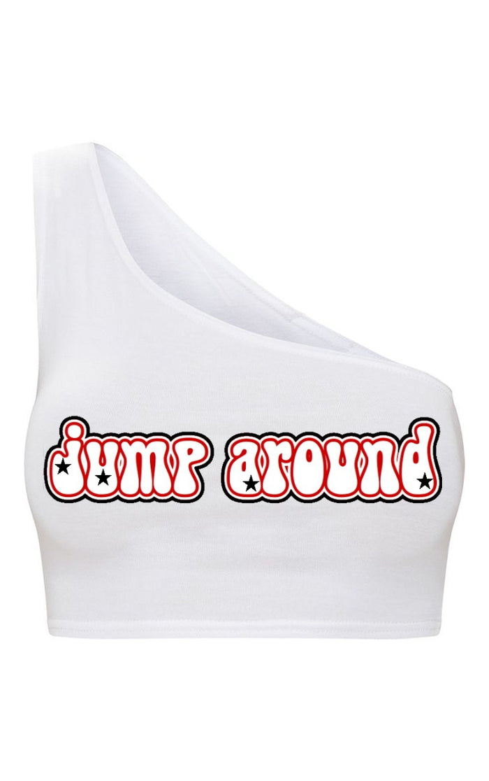 Jump Around Seamless One Shoulder Ribbed Crop Top (Available in 2 Colors)