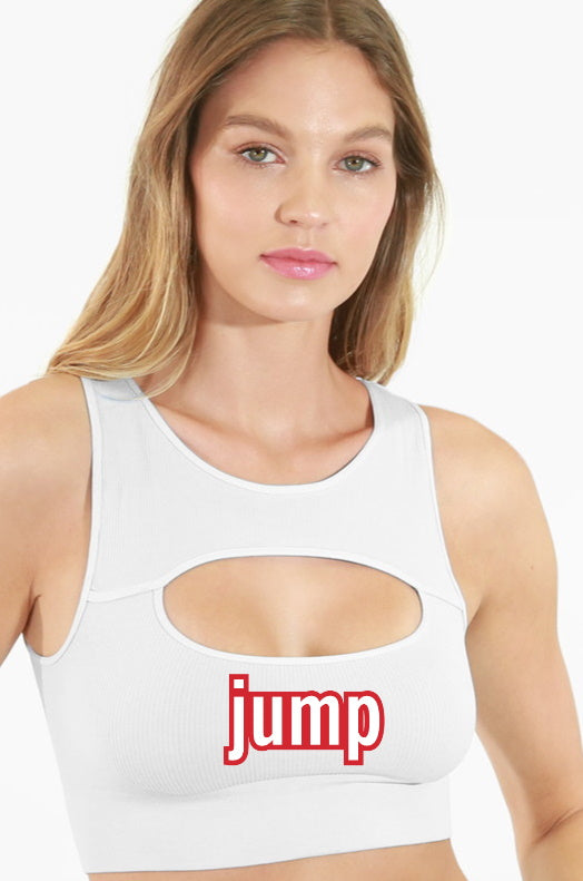 Jump Seamless Ribbed Cut Out Crop Top