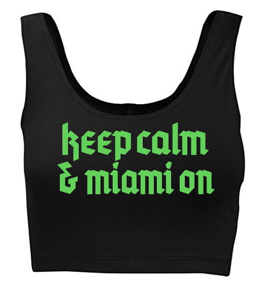 Keep Calm Neon Tank Crop Top (Available in Two Colors)