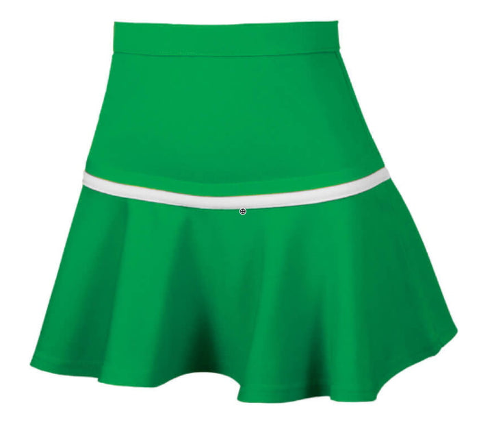 Kelly Green Skater Style Cheer Skirt with Contrast Stripe