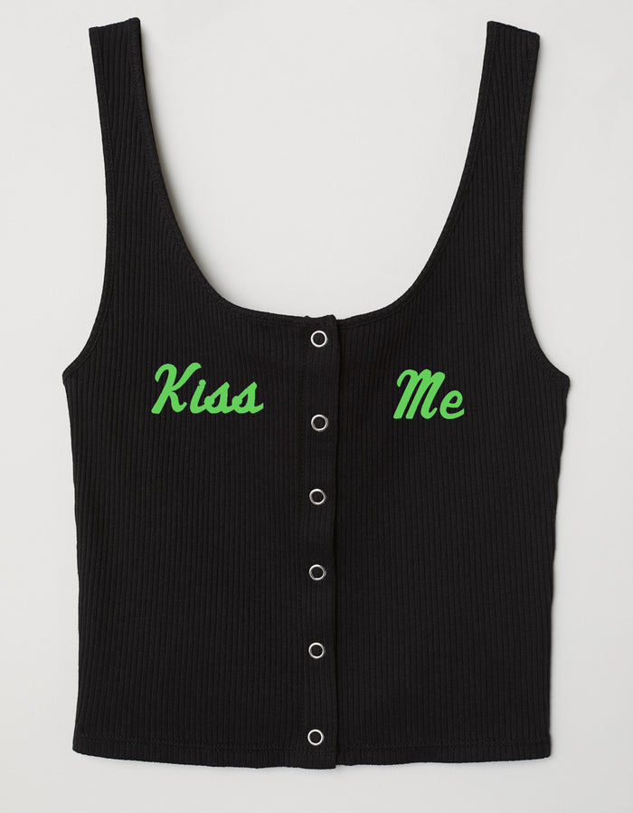 Kiss Me Seamless Ribbed Snap Front Crop Top (Available in 2 Colors)