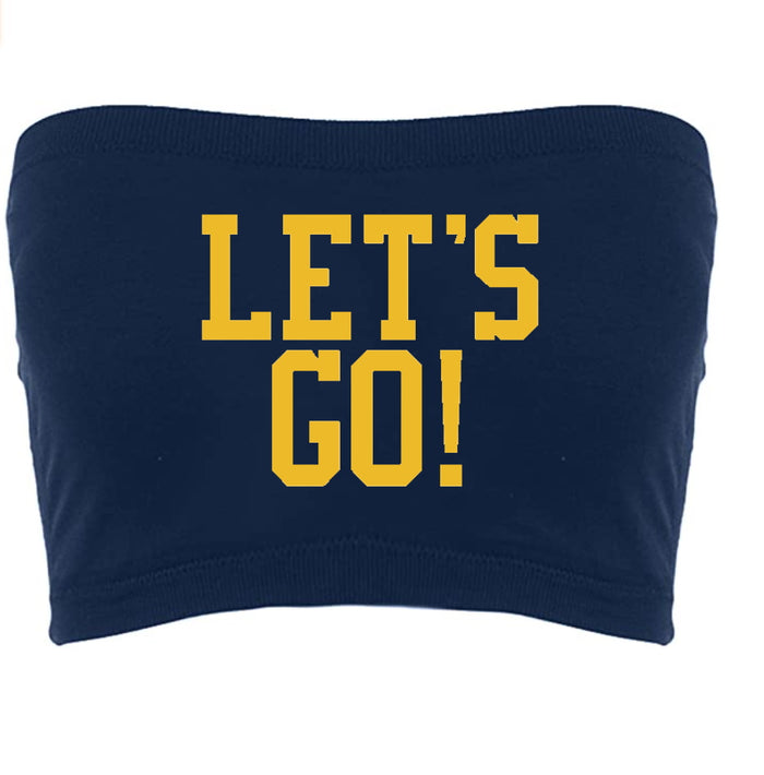 Let's Go! Seamless Navy Crop Tube Top