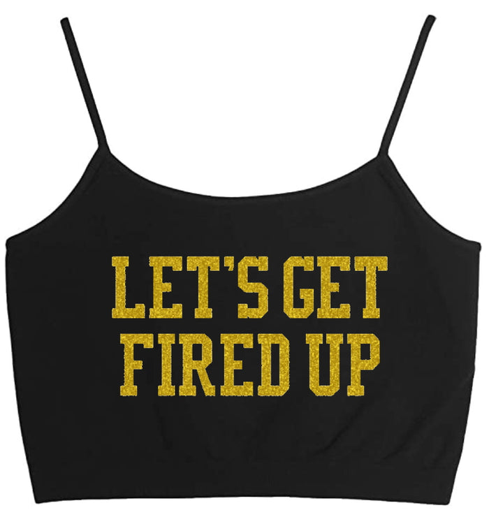 Let's Get Fired Up Glitter Seamless Crop Top (Available in 2 Colors)