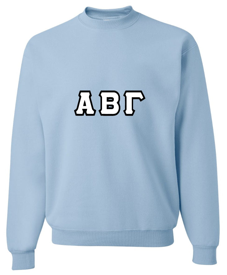 Custom Double Color Greek Letter Crewneck (Available in 22 Colors)
