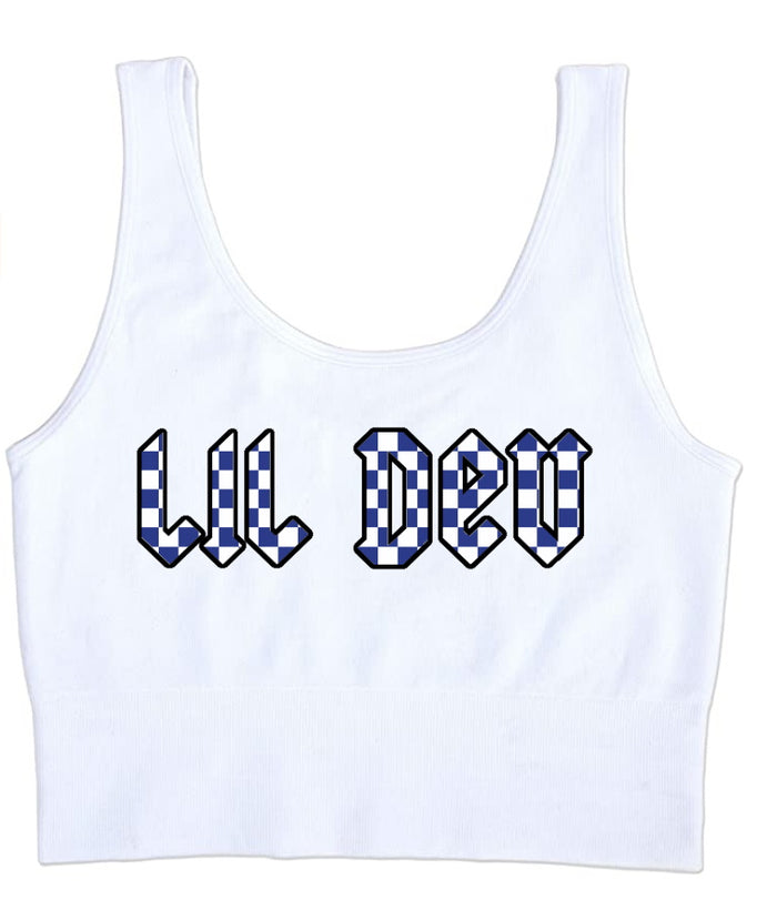 Lil Dev Checks Seamless Tank Crop Top (Available in 2 Colors)