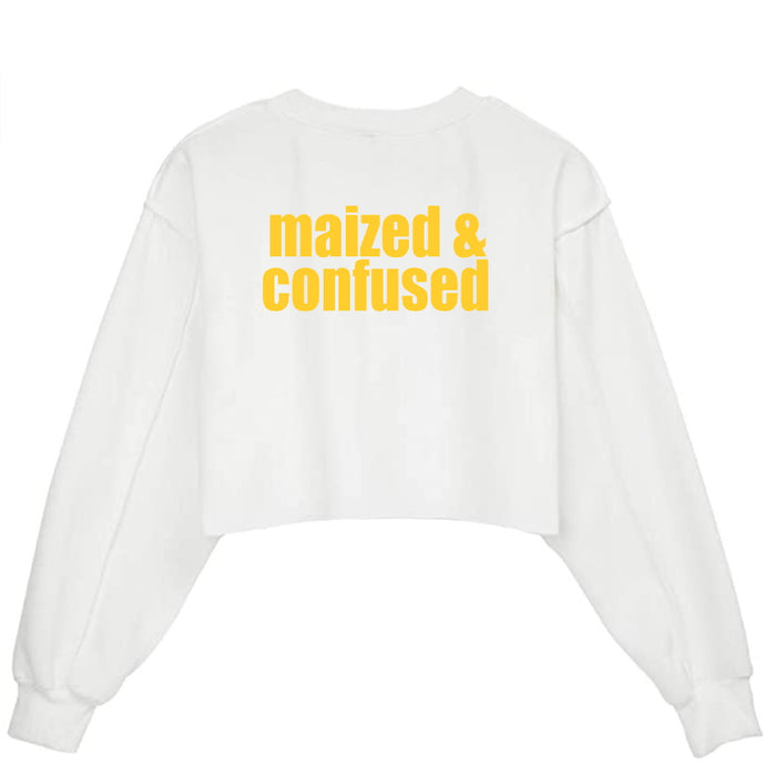 Maized & Confused Raw Hem Cropped Crewneck