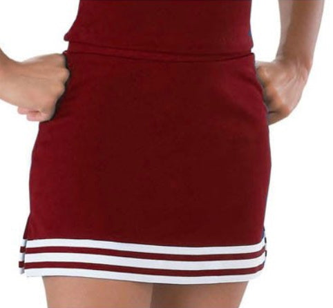 Maroon & White A-Line Cheer Skirt