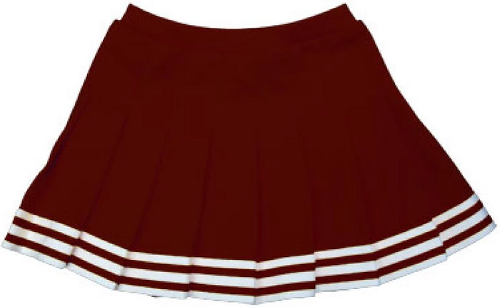 Maroon & White Pleated Cheer Skirt