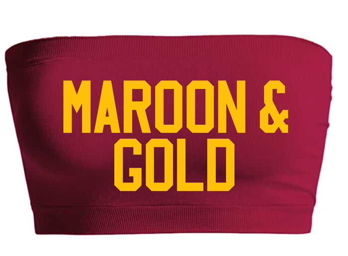 Maroon & Gold Seamless Bandeau (Available in 2 Colors)