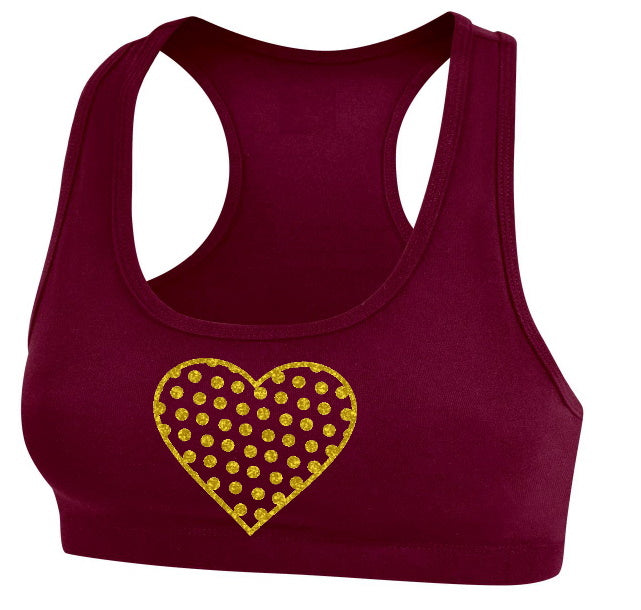 Glitter Love Game Day Racerback Sports Bra