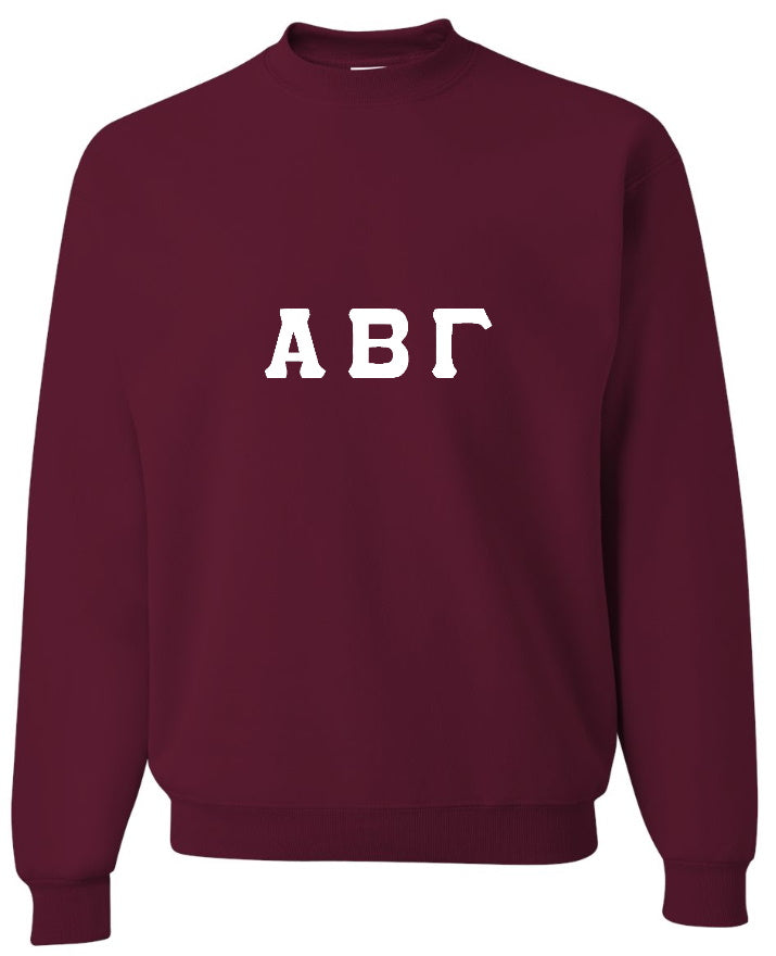 Custom Single Color Greek Letter Crewneck (Available in 22 Colors)