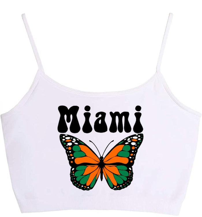 Miami Butterfly Seamless Crop Top