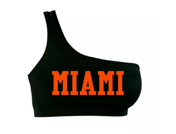 MIA One Shoulder Ribbed Crop Top (Available in 2 Colors)