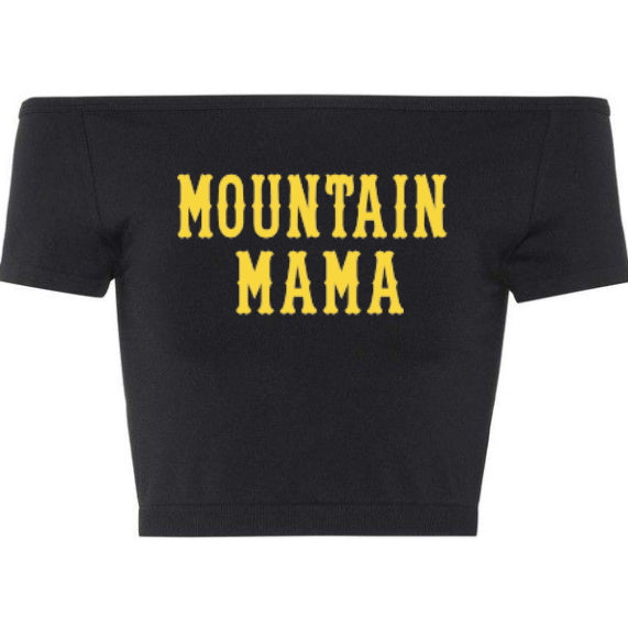 Mountain Mama Glitter Off The Shoulder Crop Top (Available in 2 Colors)