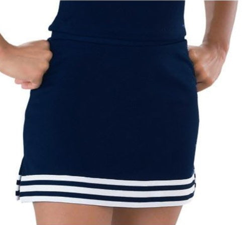 Navy & White A-Line Cheer Skirt