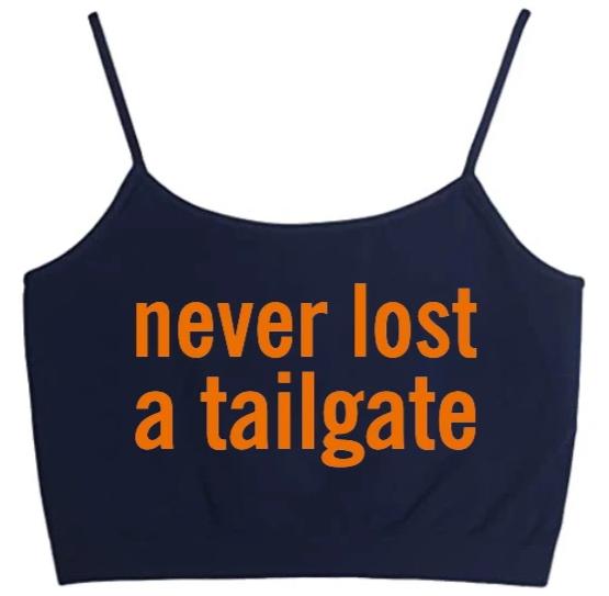 Never Lost A Tailgate Navy Seamless Crop Top
