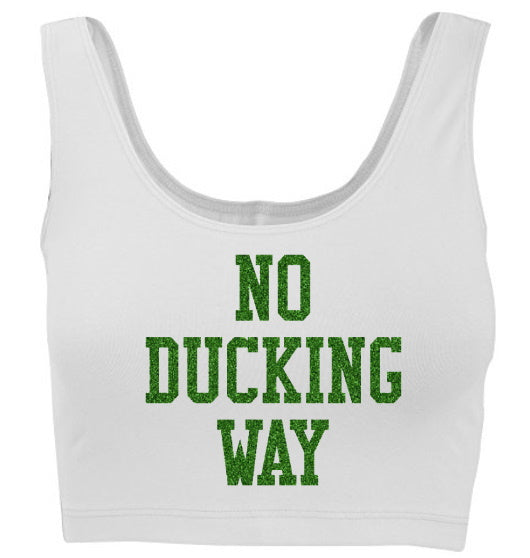 No Ducking Way Glitter Tank Crop Top (Available in Two Colors)