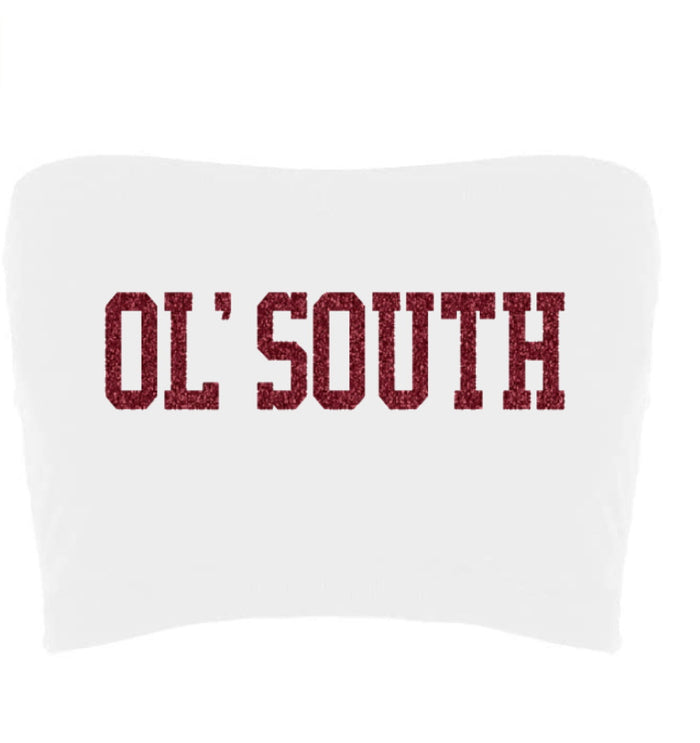 Ol' South Glitter Seamless Crop Tube Top (Available in 2 Colors)