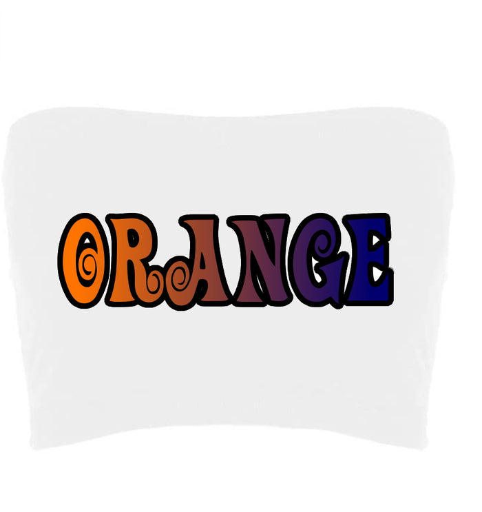 Orange Seamless Crop Tube Top