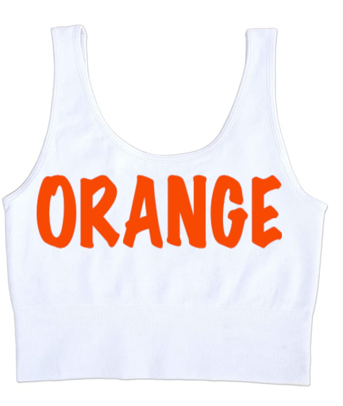 Orange Seamless Tank Crop Top (Available in 2 Colors)