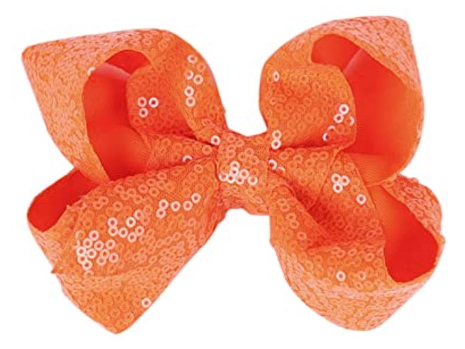 Orange Sequins Hair Bow