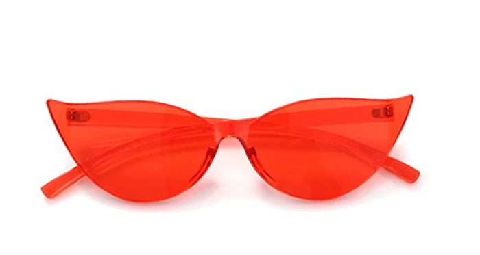 Red Rimless Cat Eye Sunglasses