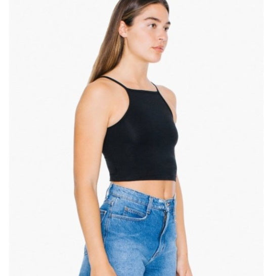 Forked Up Strappy Cotton Crop Top