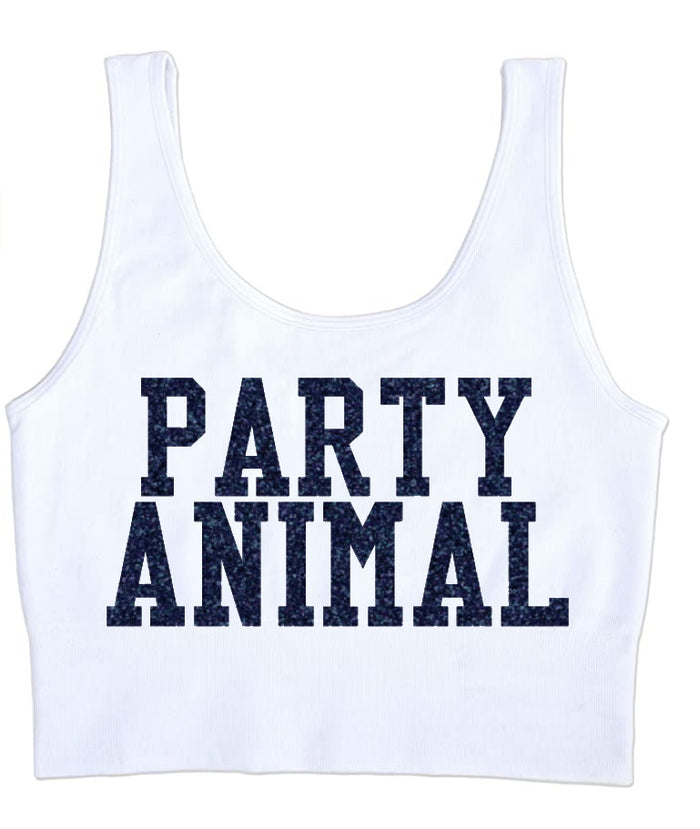 Party Animal Glitter Seamless Tank Crop Top