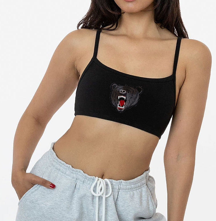Custom Embroidered Team Patch Zadie Bralette  (Available In 5 Colors)