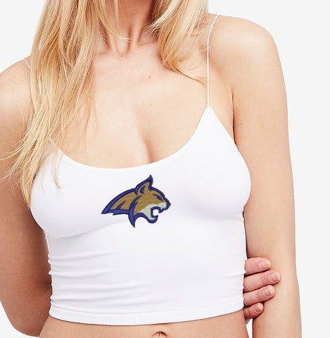 Embroidered Team Patch Seamless Skinny Strap Crop Top (Available in 4 Colors)