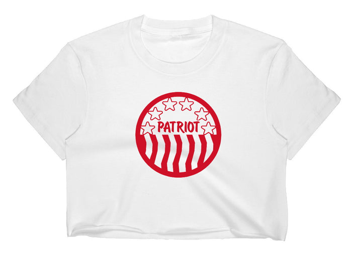 Patriot Glitter Raw Hem Cropped Tee (Available in 2 Colors)