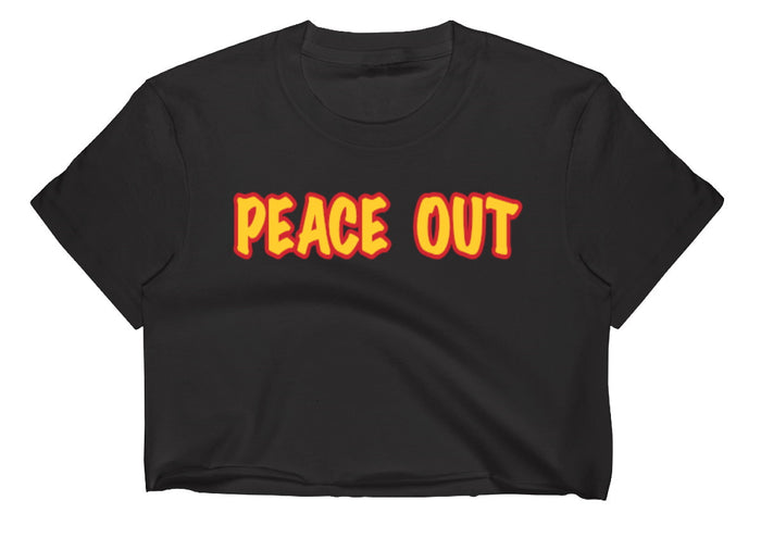 Peace Out Raw Hem Cropped Tee (Available in 2 Colors)