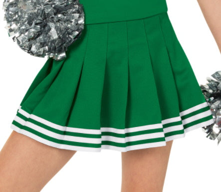 Kelly Green & White Pleated Cheer Skirt