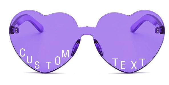 Custom Text Purple Heart Sunglasses