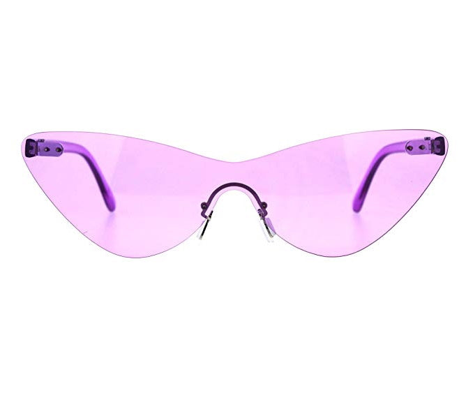 Purple Frameless Cat Eye Glasses