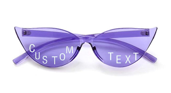 Custom Text Purple Cat Eye Sunglasses