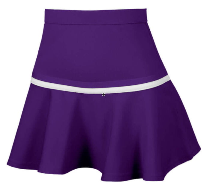 Purple Skater Style Cheer Skirt with Contrast Stripe