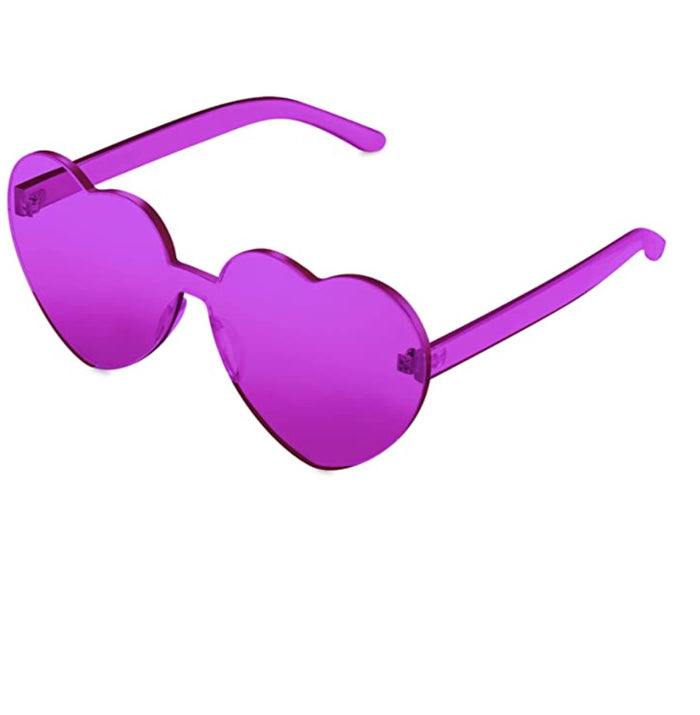Deep Purple Heart Sunglasses