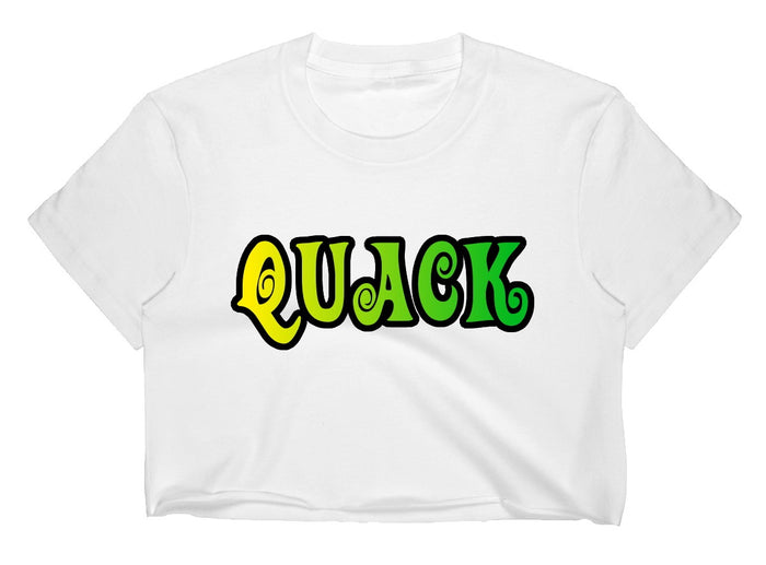 Quack Groovy Raw Hem Cropped Tee (Available in 2 Colors)