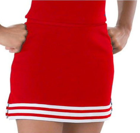 Red & White A-Line Cheer Skirt