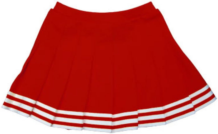 Red & White Pleated Cheer Skirt