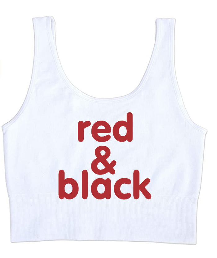 Red & Black Seamless Tank Crop Top (Available in 2 Colors)