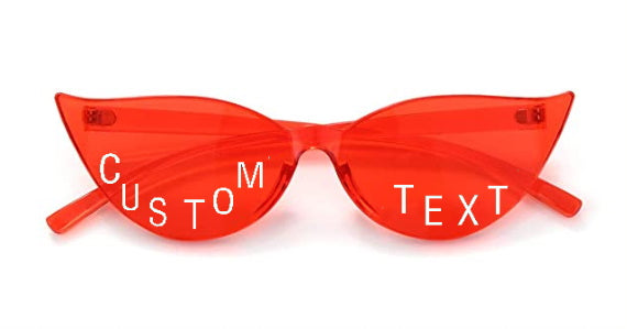 Custom Text Red Cat Eye Sunglasses