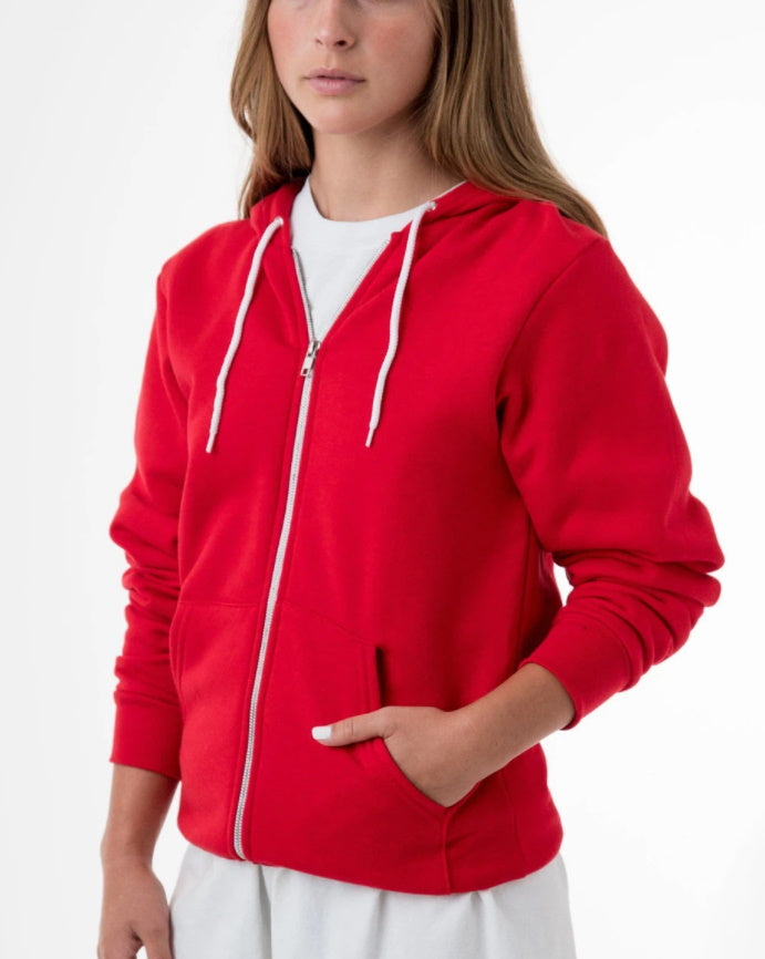 Custom Single Color Text Full Zip Up Fleece Hoodie (Available in 4 Colors)