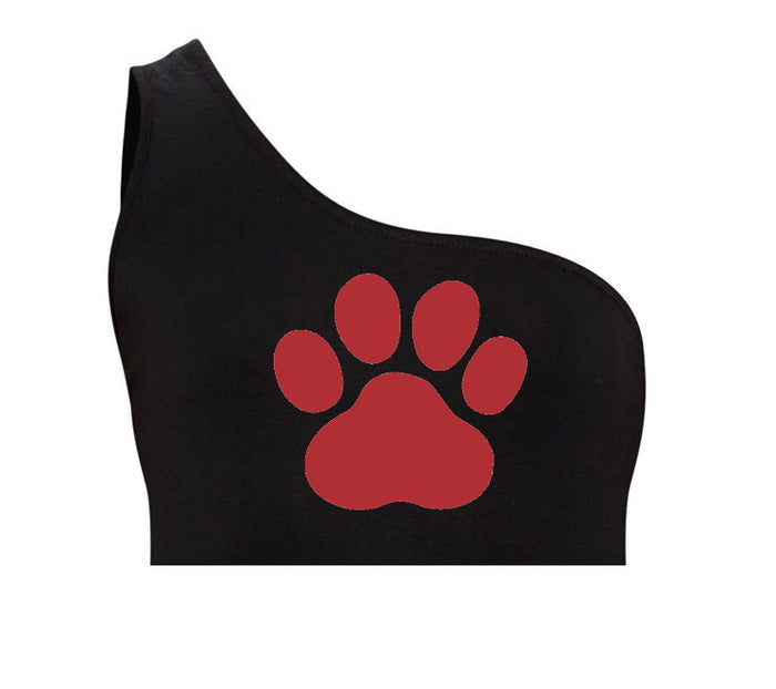Paws Up Seamless One Shoulder Ribbed Crop Top (Available in 2 Colors)